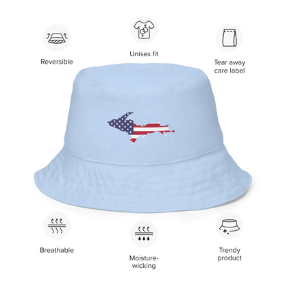 Michigan Upper Peninsula Bucket Hat (Patriot Edition) | Reversible - Light Blue