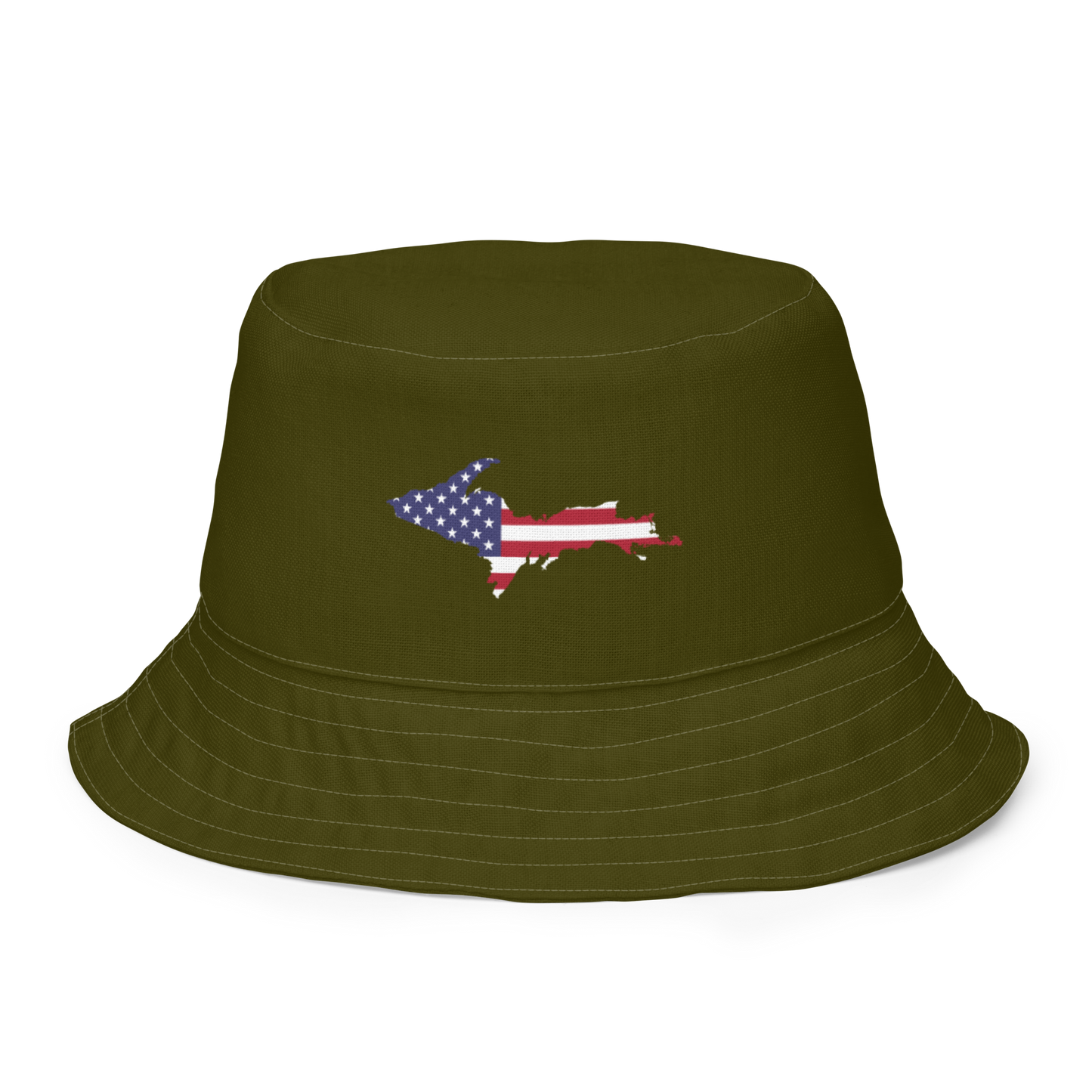 Michigan Upper Peninsula Bucket Hat (Patriot Edition) | Reversible - Military Green