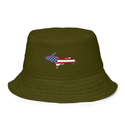 Michigan Upper Peninsula Bucket Hat (Patriot Edition) | Reversible - Military Green