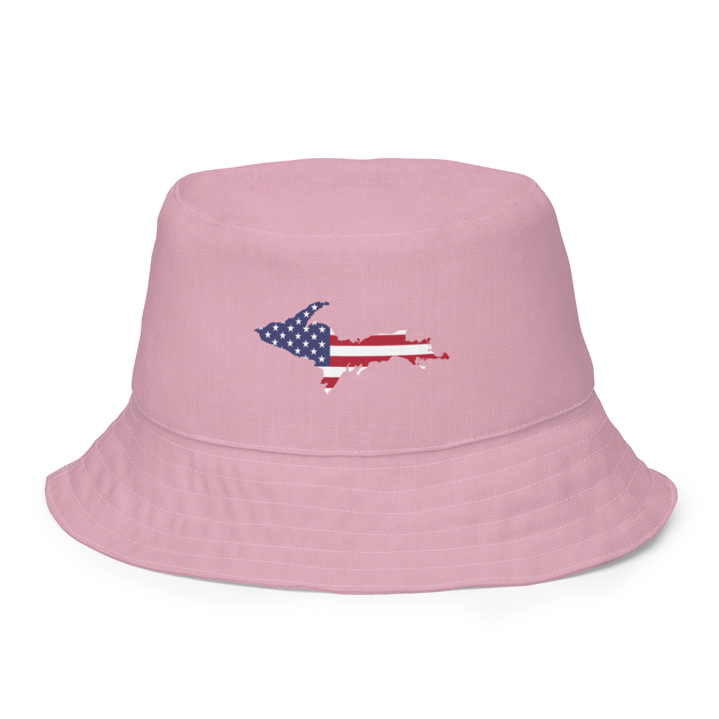 Michigan Upper Peninsula Bucket Hat (Patriot Edition) | Reversible - Pink