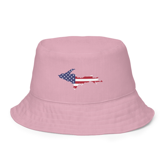 Michigan Upper Peninsula Bucket Hat (Patriot Edition) | Reversible - Pink