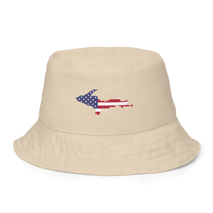 Michigan Upper Peninsula Bucket Hat (Patriot Edition) | Reversible - Canvas Color