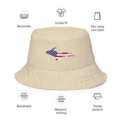 Michigan Upper Peninsula Bucket Hat (Patriot Edition) | Reversible - Canvas Color