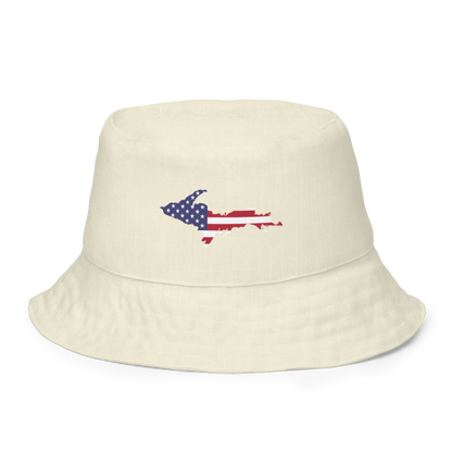 Michigan Upper Peninsula Bucket Hat (Patriot Edition) | Reversible - Ivory