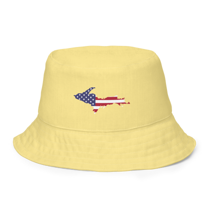 Michigan Upper Peninsula Bucket Hat (Patriot Edition) | Reversible - Cherry Yellow