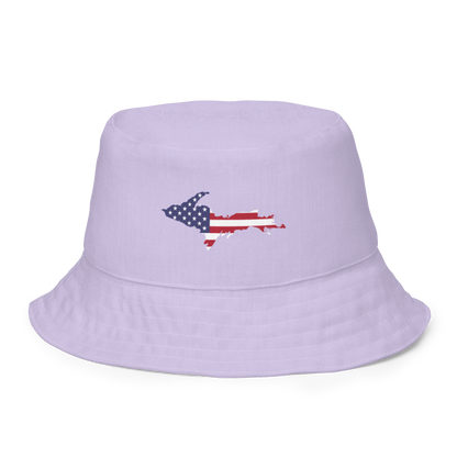 Michigan Upper Peninsula Bucket Hat (Patriot Edition) | Reversible - Birch Bark White