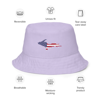 Michigan Upper Peninsula Bucket Hat (Patriot Edition) | Reversible - Birch Bark White