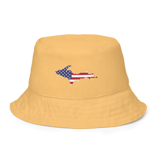 Michigan Upper Peninsula Bucket Hat (Patriot Edition) | Reversible - Apricot Color