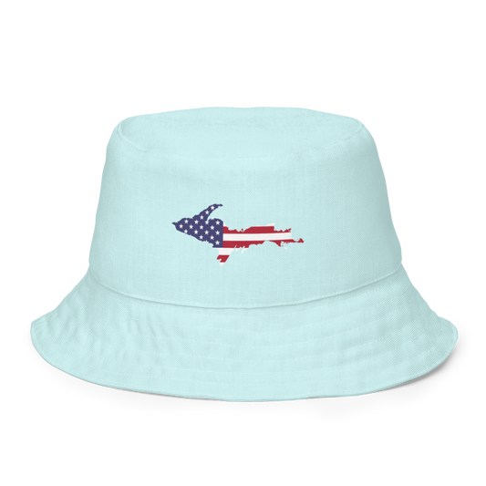 Michigan Upper Peninsula Bucket Hat (Patriot Edition) | Reversible - Cyan