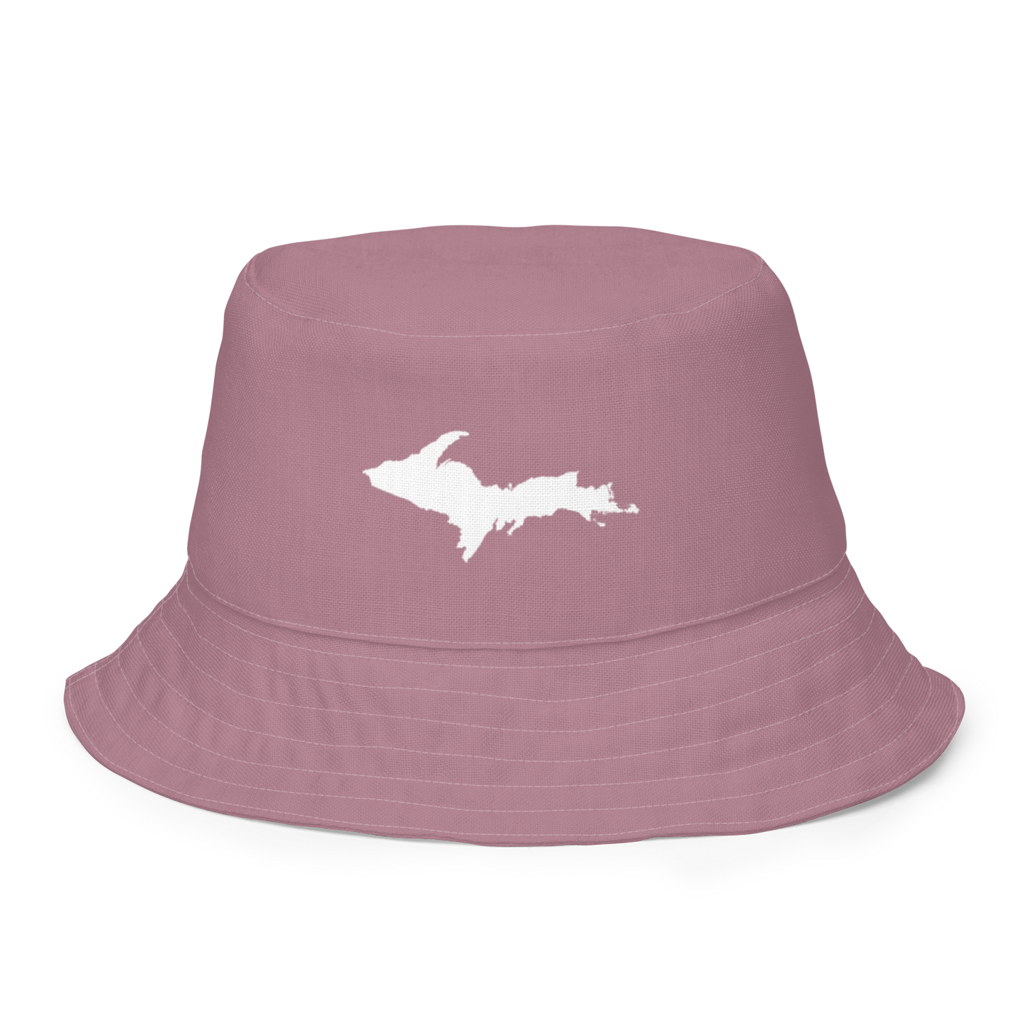 Michigan Upper Peninsula Bucket Hat (w/ UP Outline) | Reversible - Cherry Blossom Pink