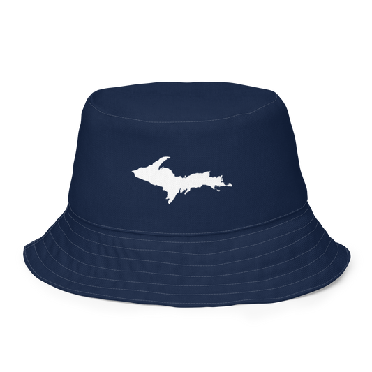 Michigan Upper Peninsula Bucket Hat (w/ UP Outline) | Reversible - Navy