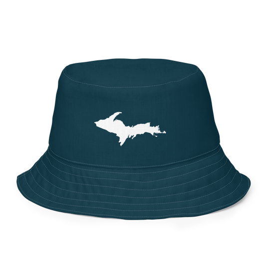 Michigan Upper Peninsula Bucket Hat (w/ UP Outline) | Reversible - Blue Whale