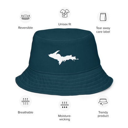 Michigan Upper Peninsula Bucket Hat (w/ UP Outline) | Reversible - Blue Whale