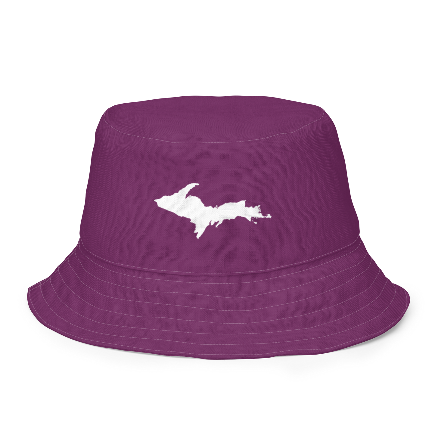 Michigan Upper Peninsula Bucket Hat (w/ UP Outline) | Reversible - Plum