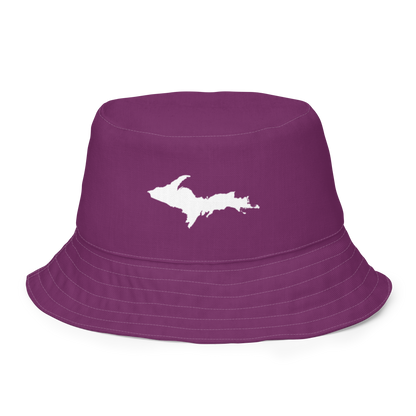 Michigan Upper Peninsula Bucket Hat (w/ UP Outline) | Reversible - Plum