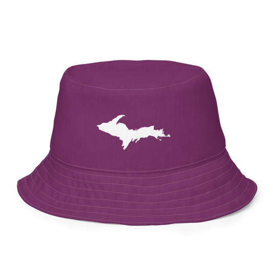 Michigan Upper Peninsula Bucket Hat (w/ UP Outline) | Reversible - Plum
