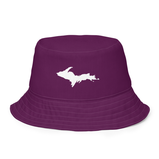Michigan Upper Peninsula Bucket Hat (w/ UP Outline) | Reversible - Tyrian Purple