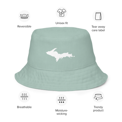 Michigan Upper Peninsula Bucket Hat (w/ UP Outline) | Reversible - Opal Color