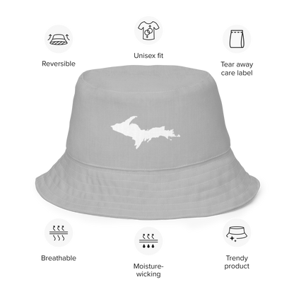 Michigan Upper Peninsula Bucket Hat (w/ UP Outline) | Reversible - Silver