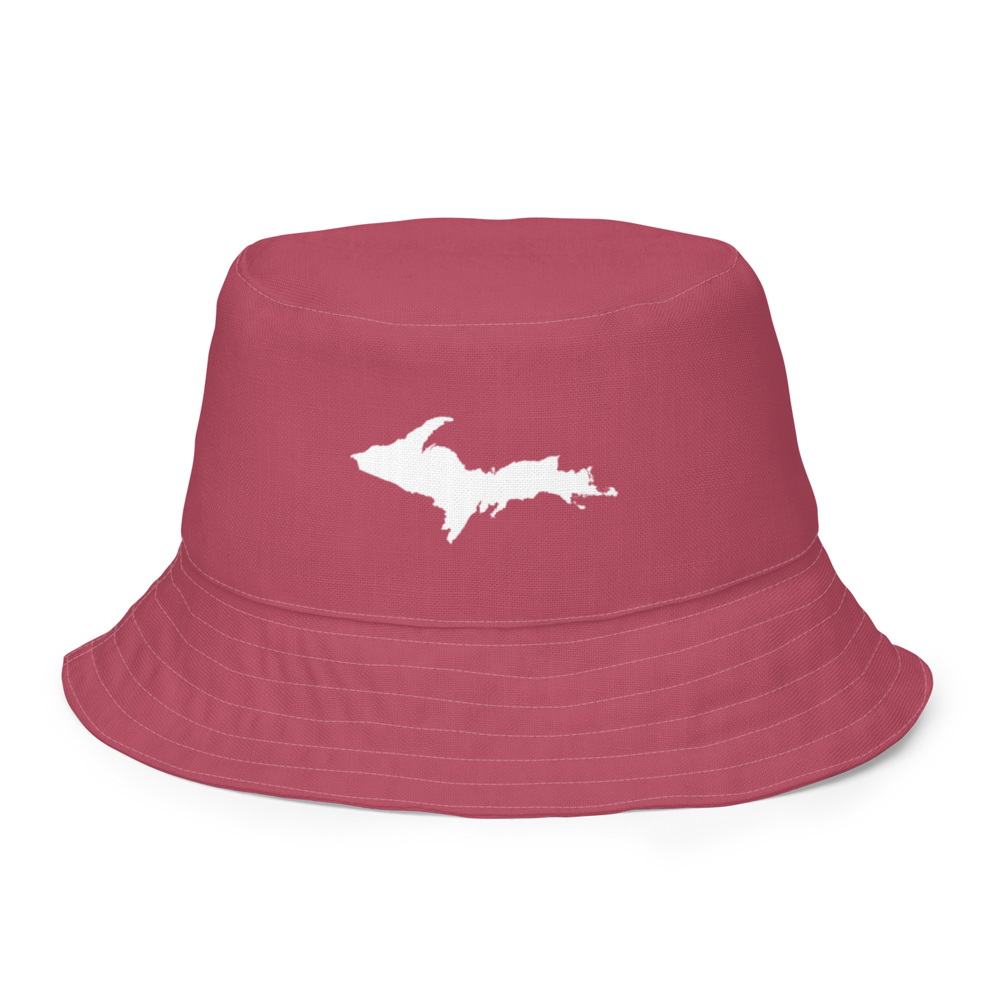 Michigan Upper Peninsula Bucket Hat (w/ UP Outline) | Reversible - Popstar Pink