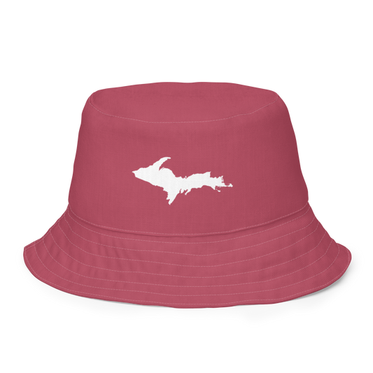 Michigan Upper Peninsula Bucket Hat (w/ UP Outline) | Reversible - Popstar Pink