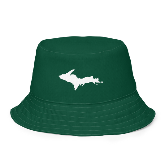 Michigan Upper Peninsula Bucket Hat (w/ UP Outline) | Reversible - Green