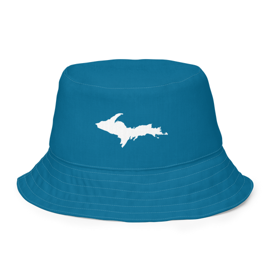 Michigan Upper Peninsula Bucket Hat (w/ UP Outline) | Reversible - Cerulean