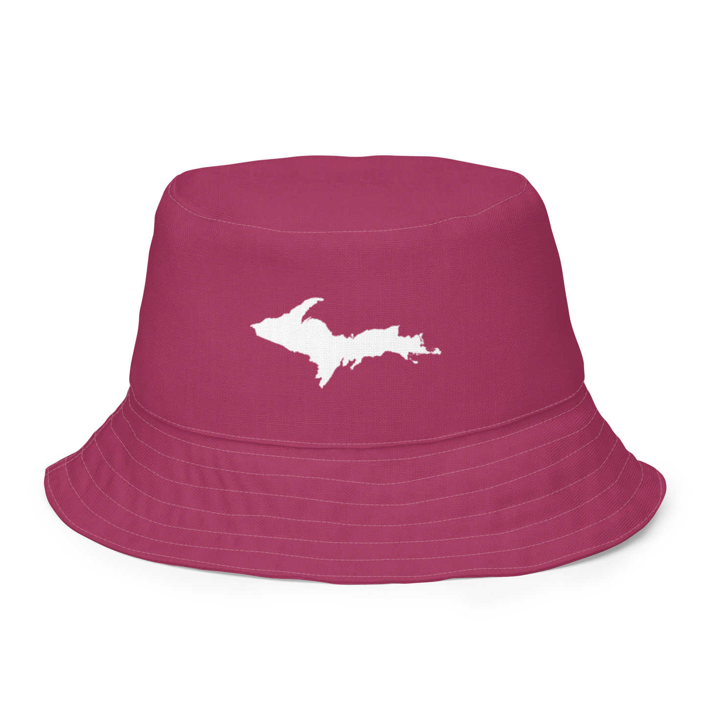 Michigan Upper Peninsula Bucket Hat (w/ UP Outline) | Reversible - Lipstick Pink