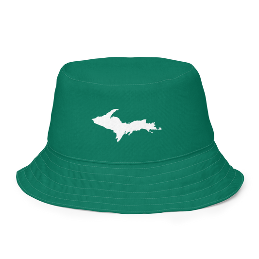 Michigan Upper Peninsula Bucket Hat (w/ UP Outline) | Reversible - Emerald Green