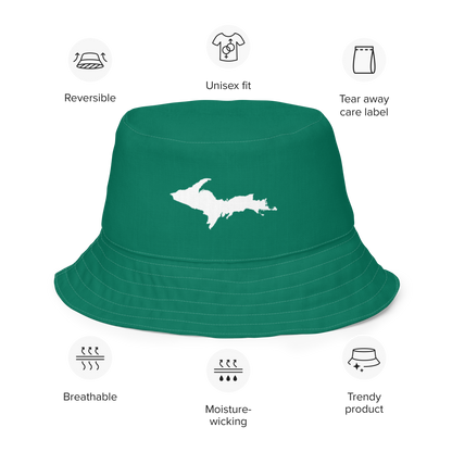 Michigan Upper Peninsula Bucket Hat (w/ UP Outline) | Reversible - Emerald Green