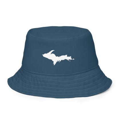 Michigan Upper Peninsula Bucket Hat (w/ UP Outline) | Reversible - '37 Caddie Blue