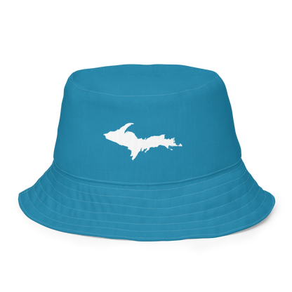 Michigan Upper Peninsula Bucket Hat (w/ UP Outline) | Reversible - Lake Blue