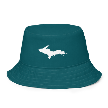 Michigan Upper Peninsula Bucket Hat (w/ UP Outline) | Reversible - Teal