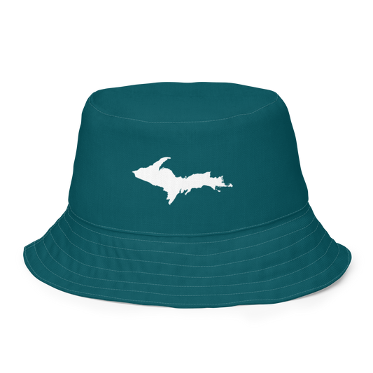 Michigan Upper Peninsula Bucket Hat (w/ UP Outline) | Reversible - Teal
