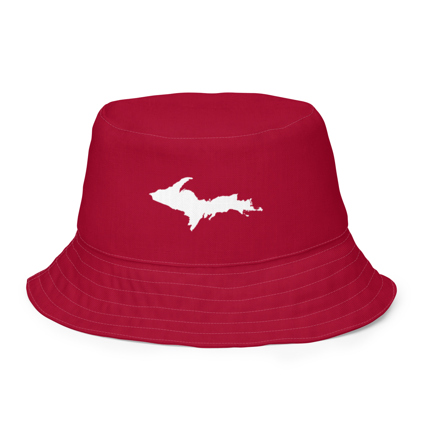 Michigan Upper Peninsula Bucket Hat (w/ UP Outline) | Reversible - Red