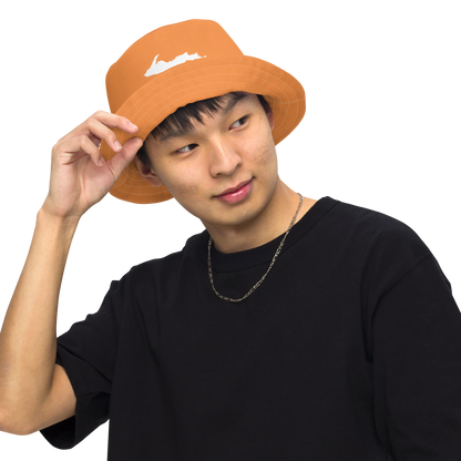 Michigan Upper Peninsula Bucket Hat (w/ UP Outline) | Reversible - Orange