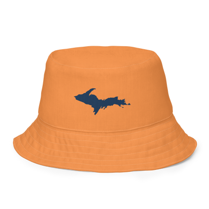 Michigan Upper Peninsula Bucket Hat (w/ Navy UP Outline) | Reversible - Orange