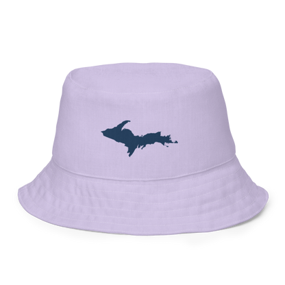 Michigan Upper Peninsula Bucket Hat (w/ Navy UP Outline) | Reversible - Lavender