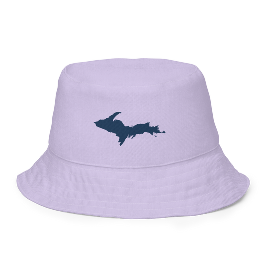 Michigan Upper Peninsula Bucket Hat (w/ Navy UP Outline) | Reversible - Lavender