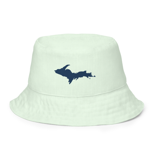 Michigan Upper Peninsula Bucket Hat (w/ Navy UP Outline) | Reversible - Dew Green