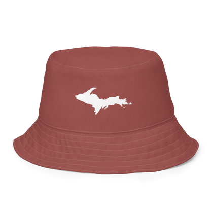 Michigan Upper Peninsula Bucket Hat (w/ UP Outline) | Reversible - Ore Dock Red