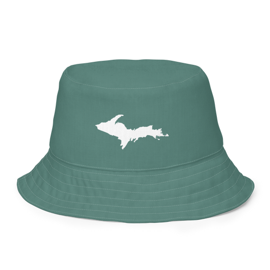 Michigan Upper Peninsula Bucket Hat (w/ UP Outline) | Reversible - Copper Green