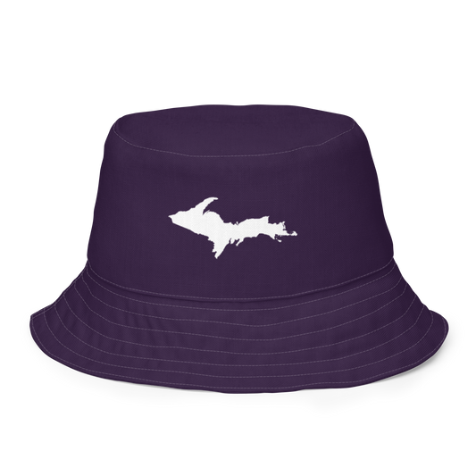 Michigan Upper Peninsula Bucket Hat (w/ UP Outline) | Reversible - Blackcurrant Color