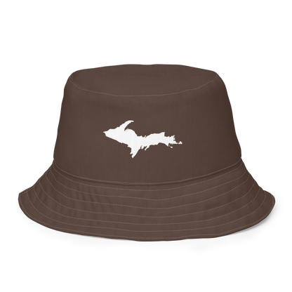 Michigan Upper Peninsula Bucket Hat (w/ UP Outline) | Reversible - HIckory Color