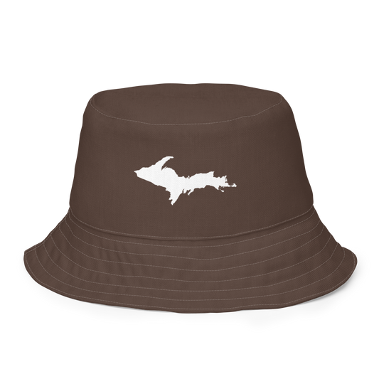 Michigan Upper Peninsula Bucket Hat (w/ UP Outline) | Reversible - HIckory Color