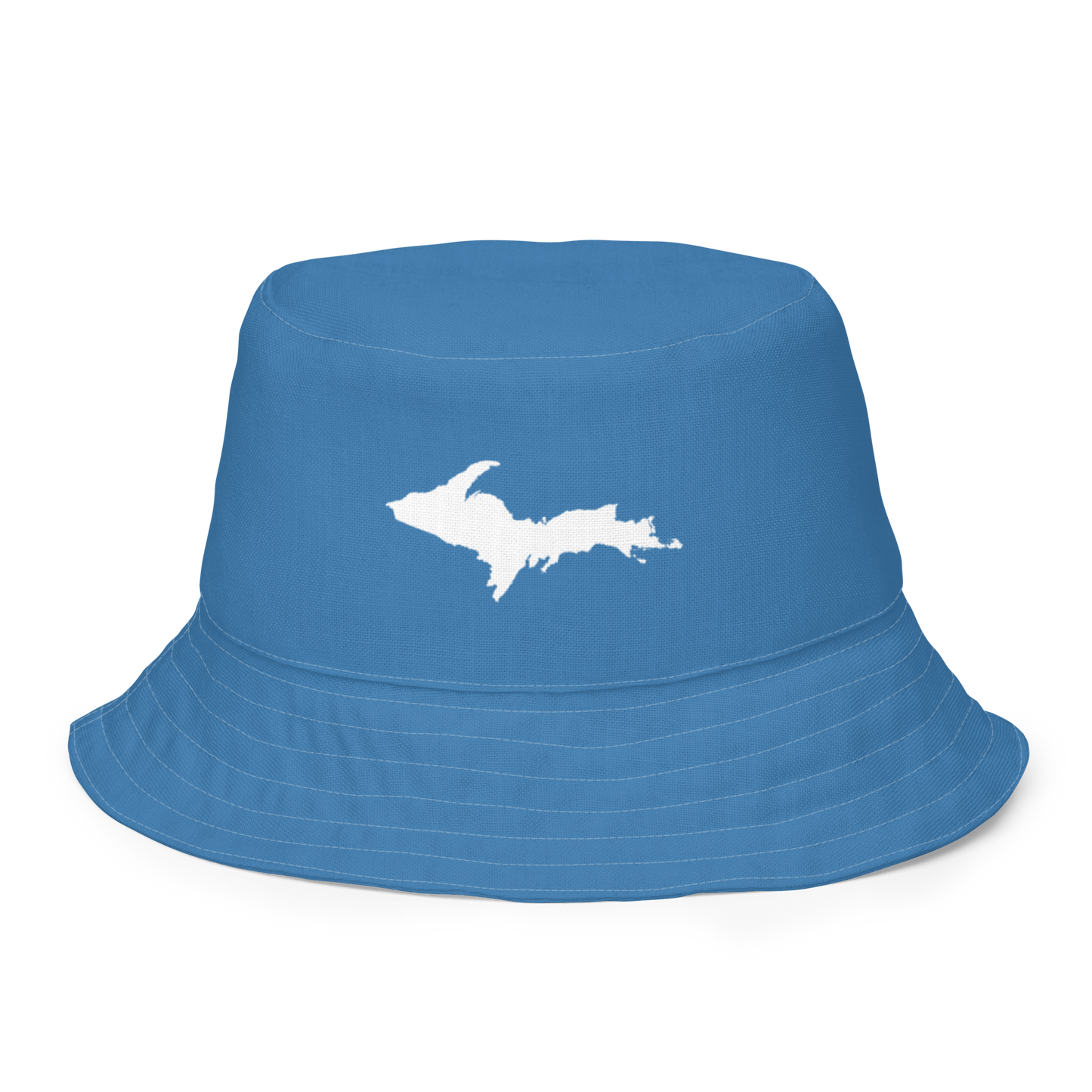 Michigan Upper Peninsula Bucket Hat (w/ UP Outline) | Reversible - Lake Superior Blue