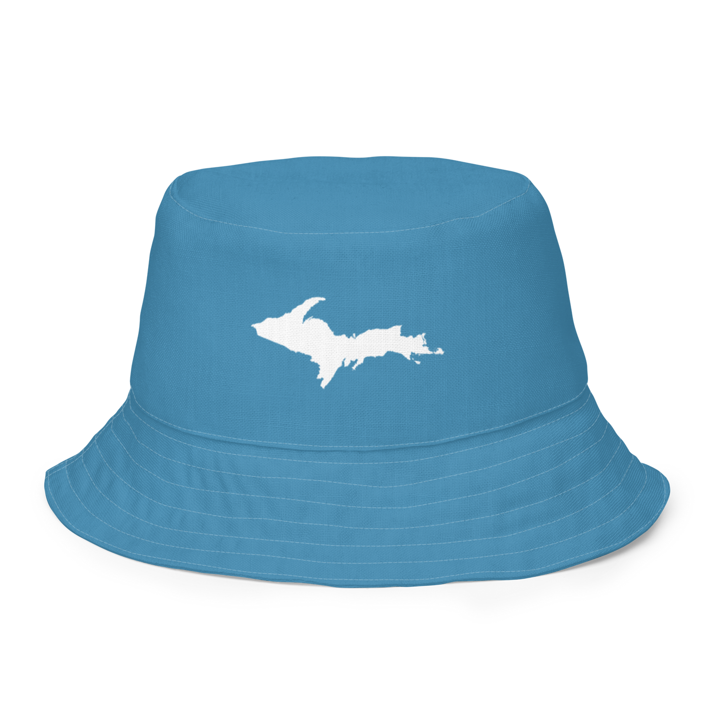 Michigan Upper Peninsula Bucket Hat (w/ UP Outline) | Reversible - Lake Michigan Blue