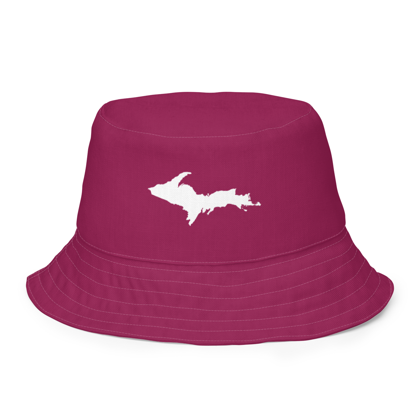 Michigan Upper Peninsula Bucket Hat (w/ UP Outline) | Reversible - Ruby Red