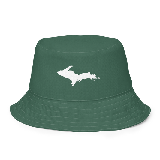 Michigan Upper Peninsula Bucket Hat (w/ UP Outline) | Reversible - Ginger Ale Green