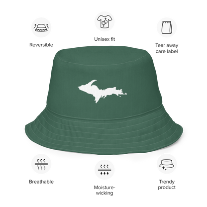 Michigan Upper Peninsula Bucket Hat (w/ UP Outline) | Reversible - Ginger Ale Green